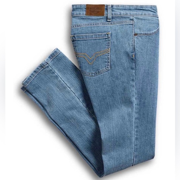 Harley-Davidson Denim - Harley Davidson Women’s Blue Straight Leg Mid-Rise Jeans Size 28